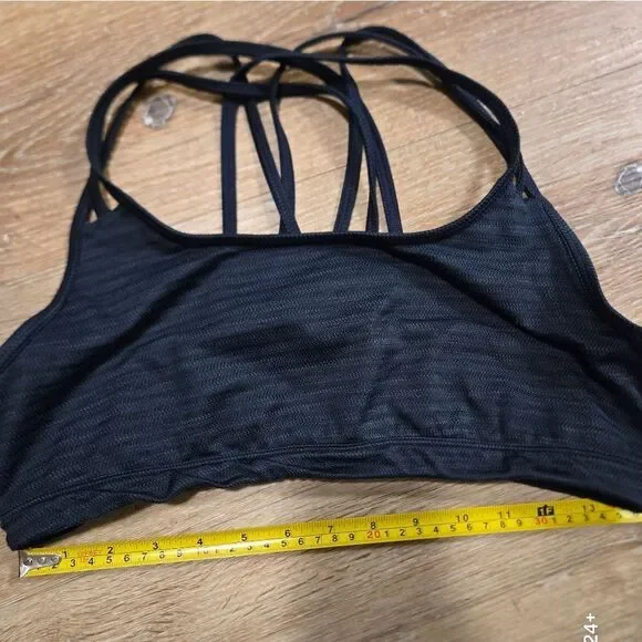 Athleta Black Strappy Sports Bra with Geometric Back - Picture 6 of 8